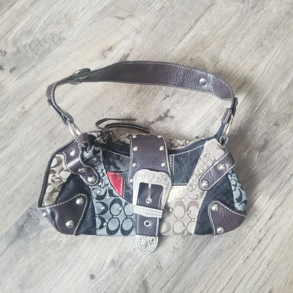 Vintage Multipatch Coach style shoulder bag